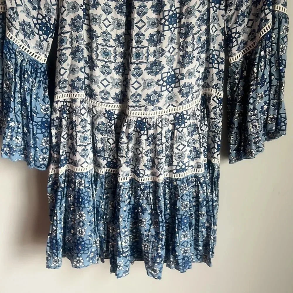 MISS JUNE BLUE FLORAL MINI DRESS